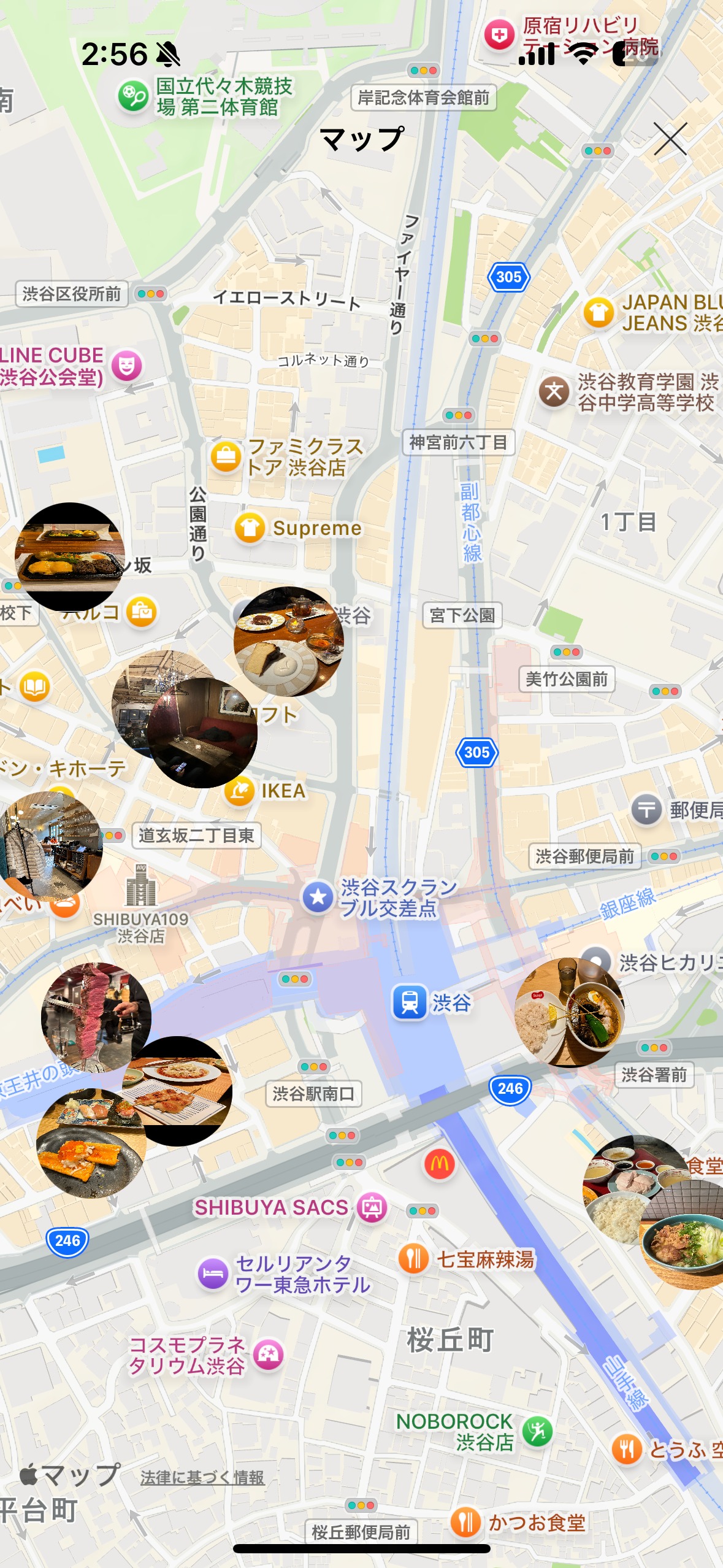 Personal food map - dining spots around Shibuya